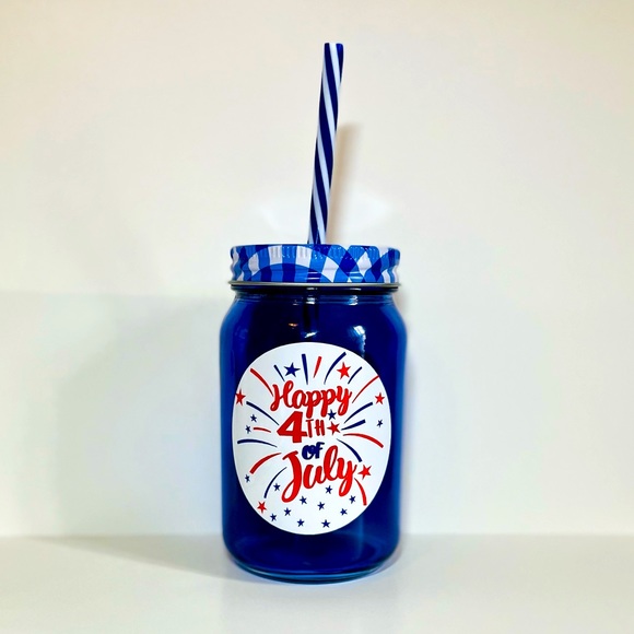 4th of July 16oz Red, White & Blue Drinking Glass - Picture 2 of 2